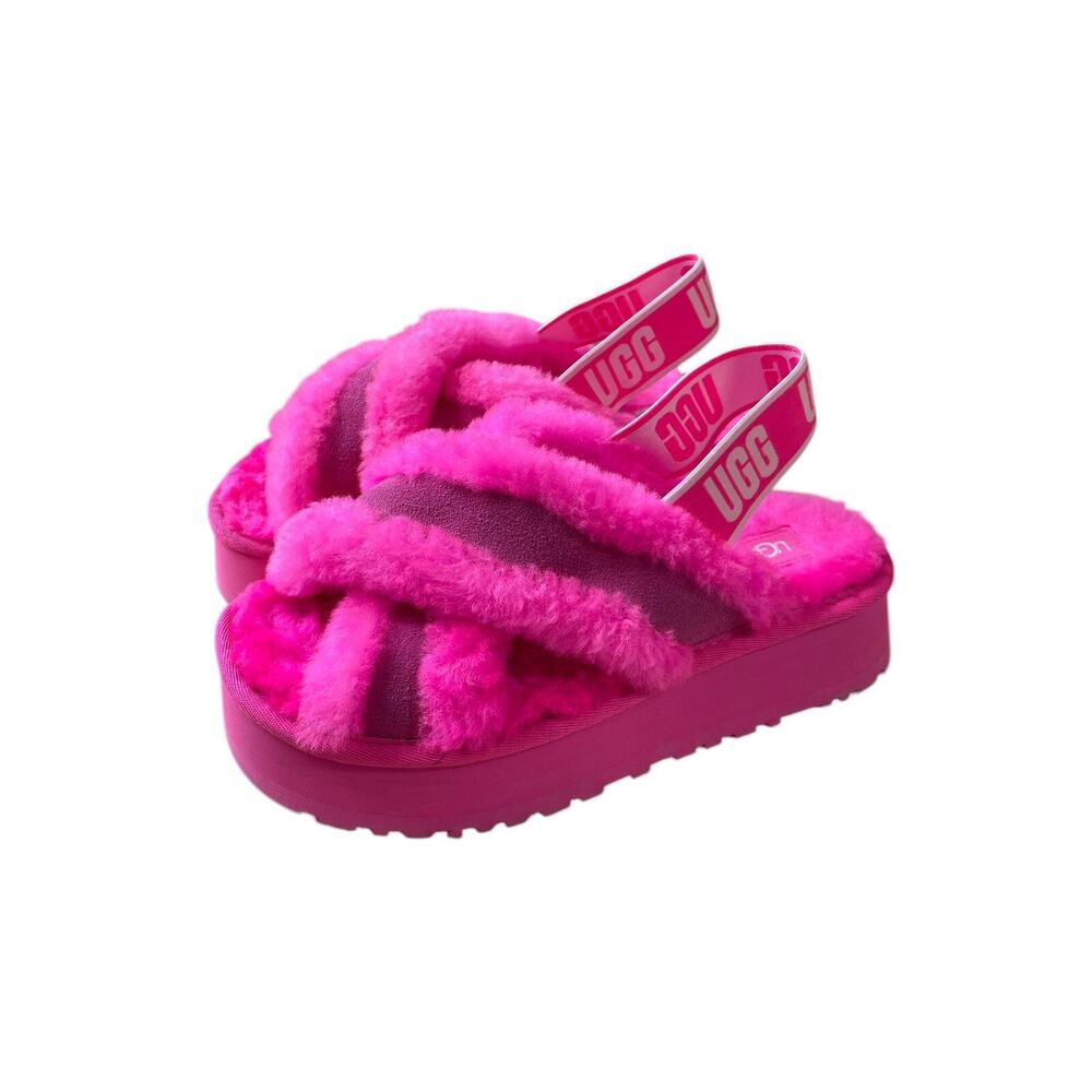 UGG Pink Fluff Yeah Slide Platform Slippers